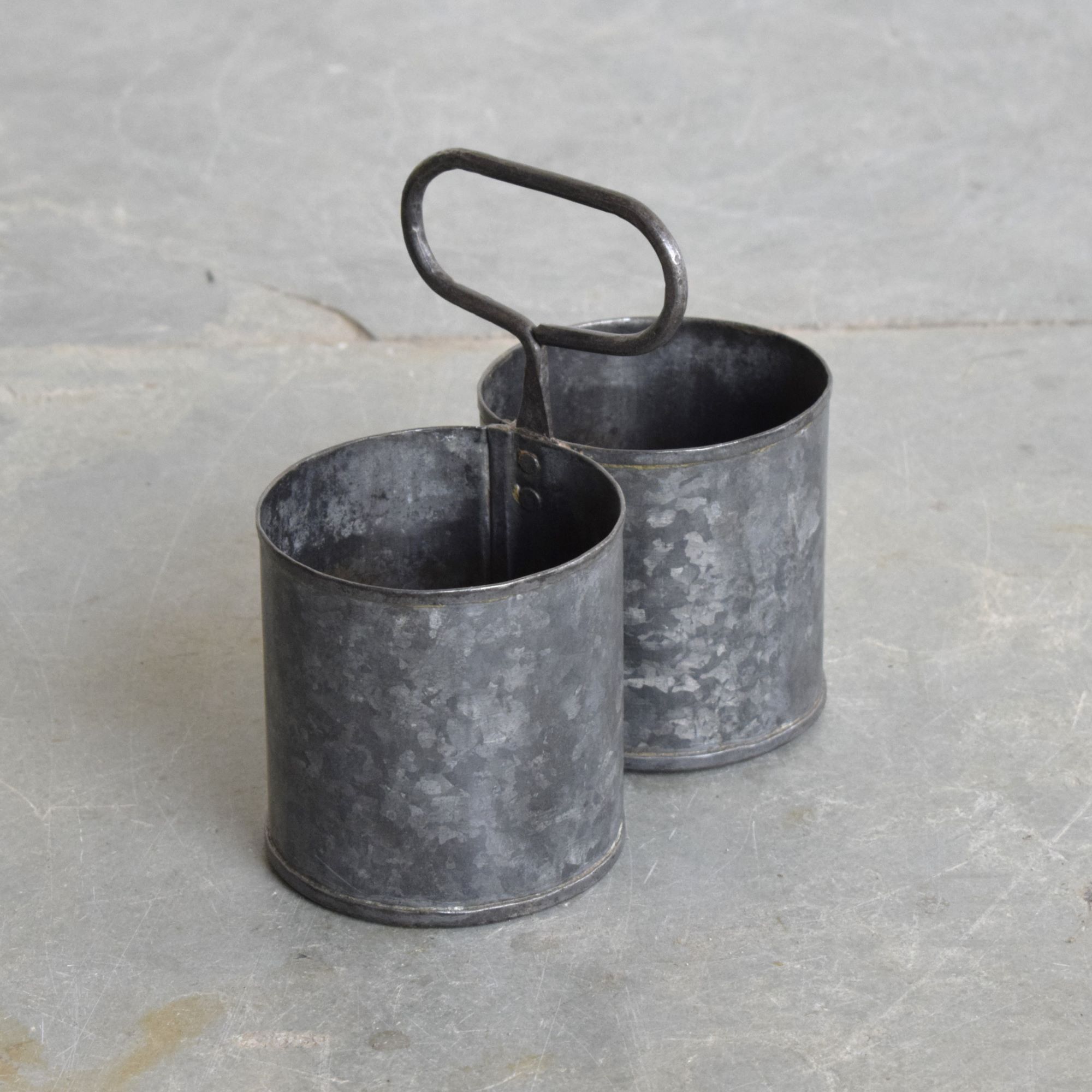 Eisentopf vintage, doppelt: 23x11x18(H)