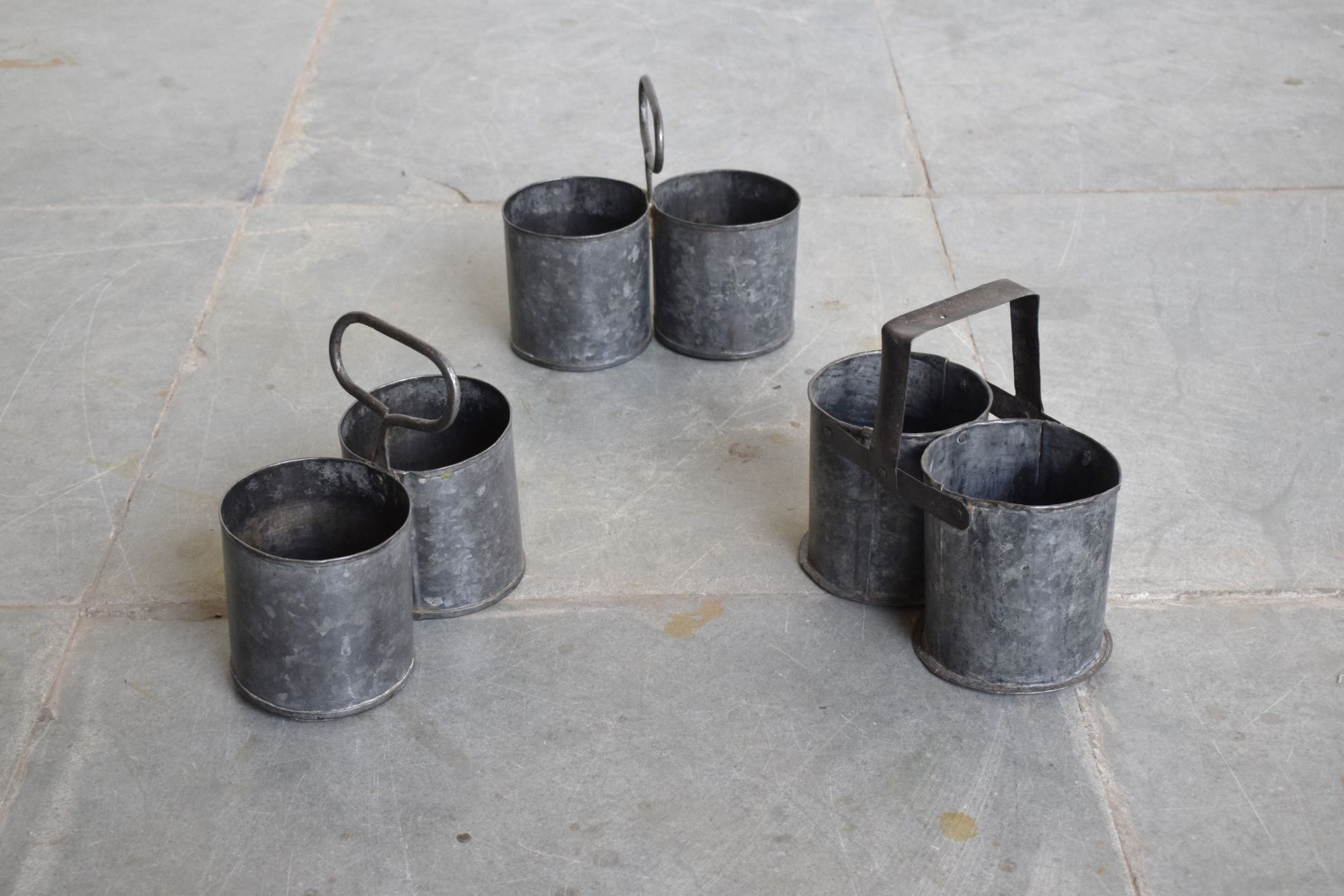 Eisentopf vintage, doppelt: 23x11x18(H)
